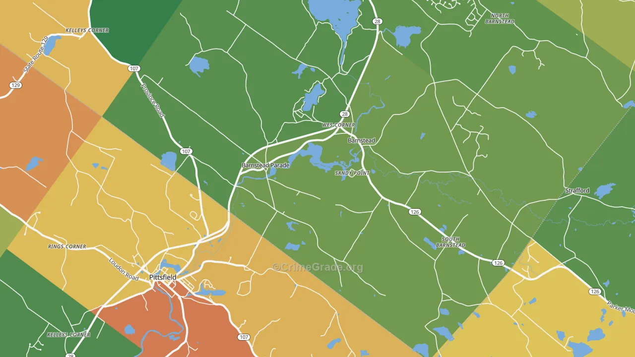 Barnstead, NH Map of Assault Rates