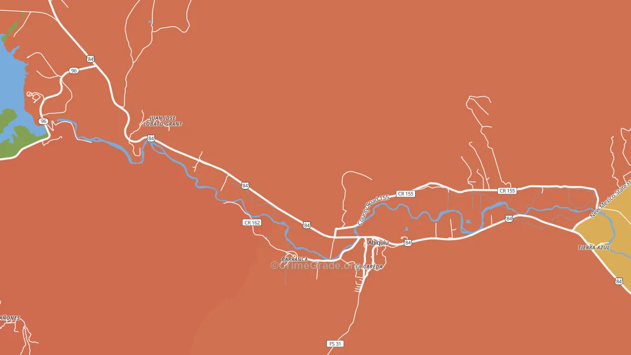 Barranca, NM Map of Assault Rates