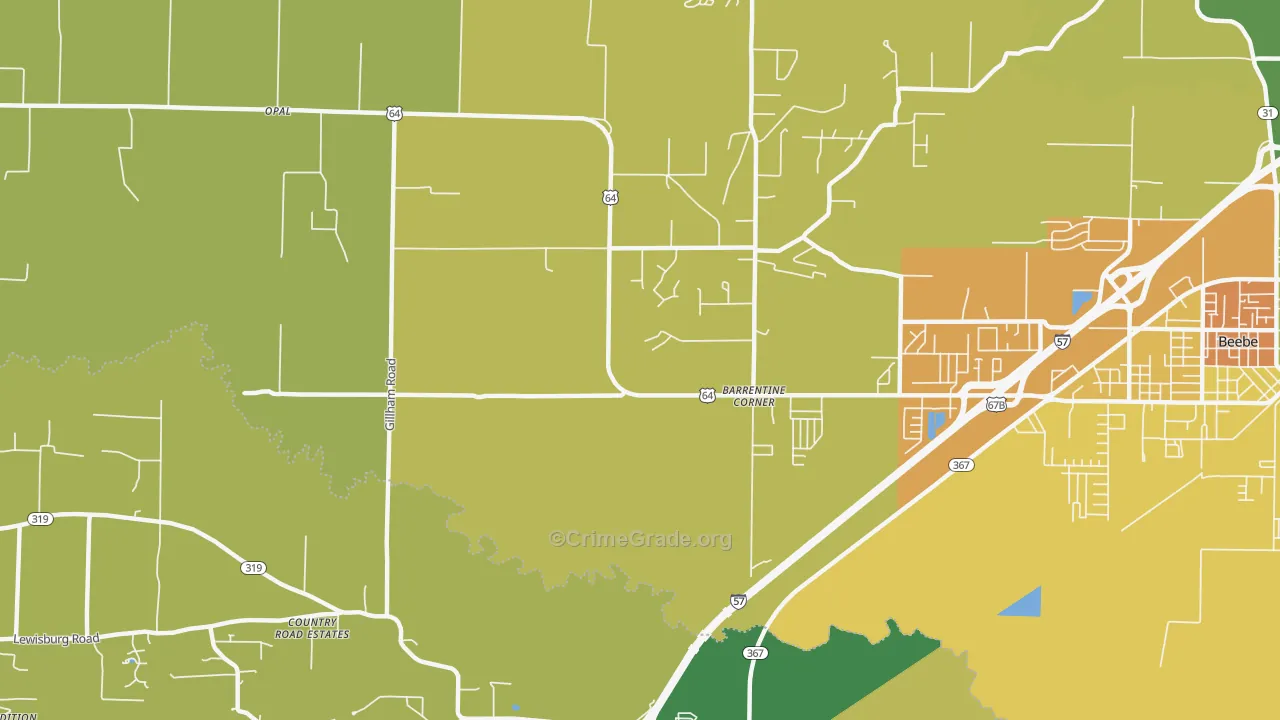 Barrentine Corner, AR Map of Assault Rates