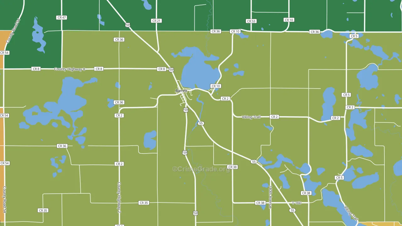 Barrett, MN Map of Assault Rates