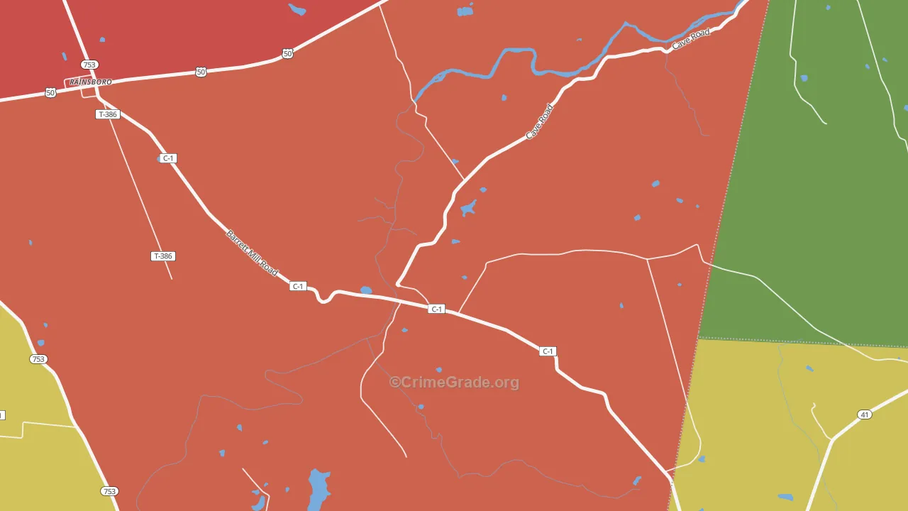 Barretts Mills, OH Map of Assault Rates