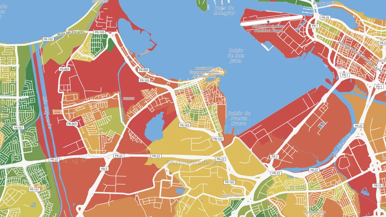 Barrio Amelia, Guaynabo, PR Map of Assault Rates