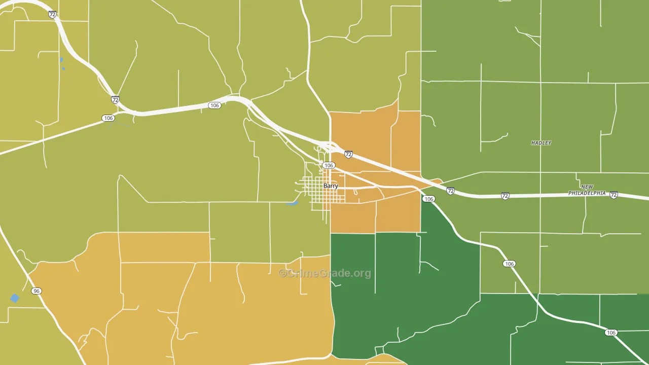 Barry, IL Map of Assault Rates