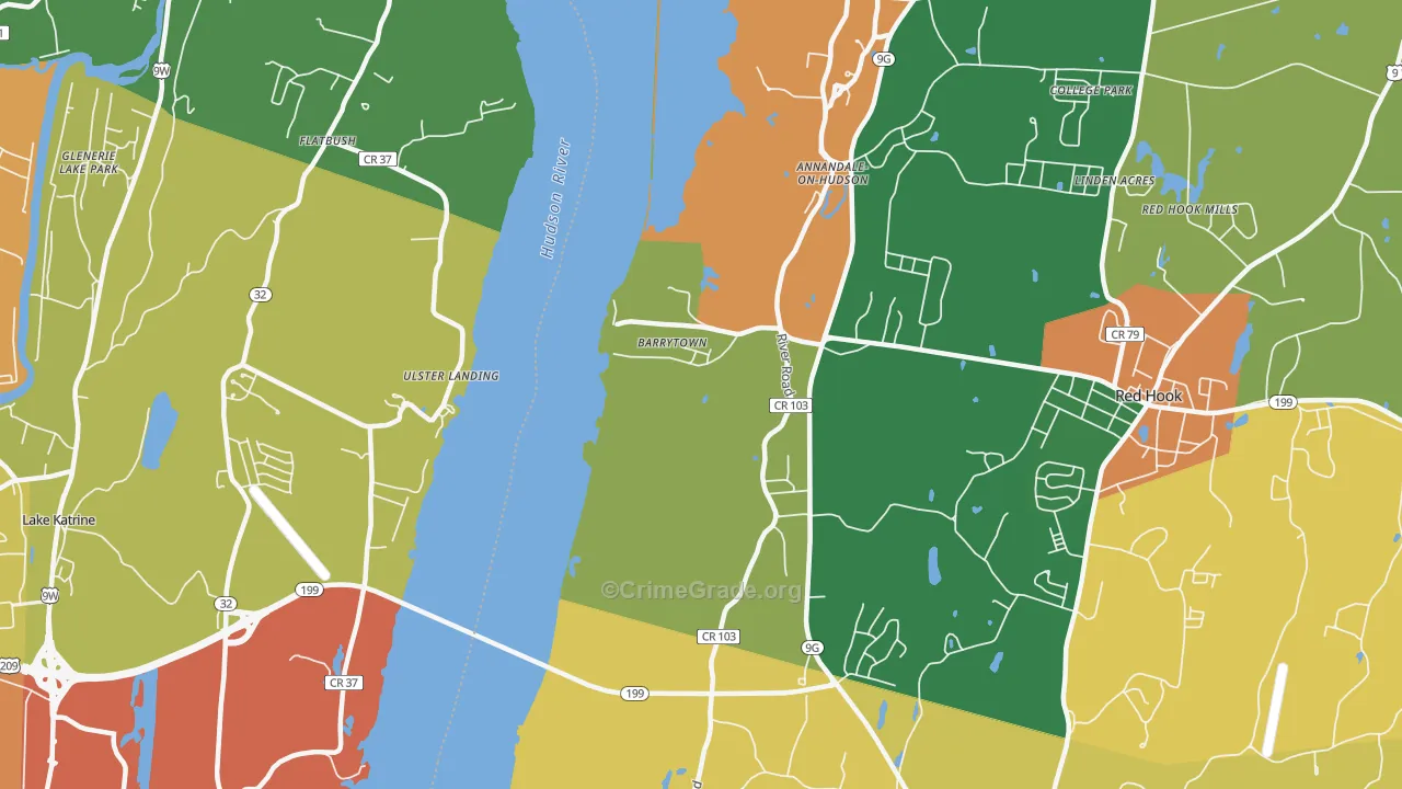 Barrytown, NY Map of Assault Rates