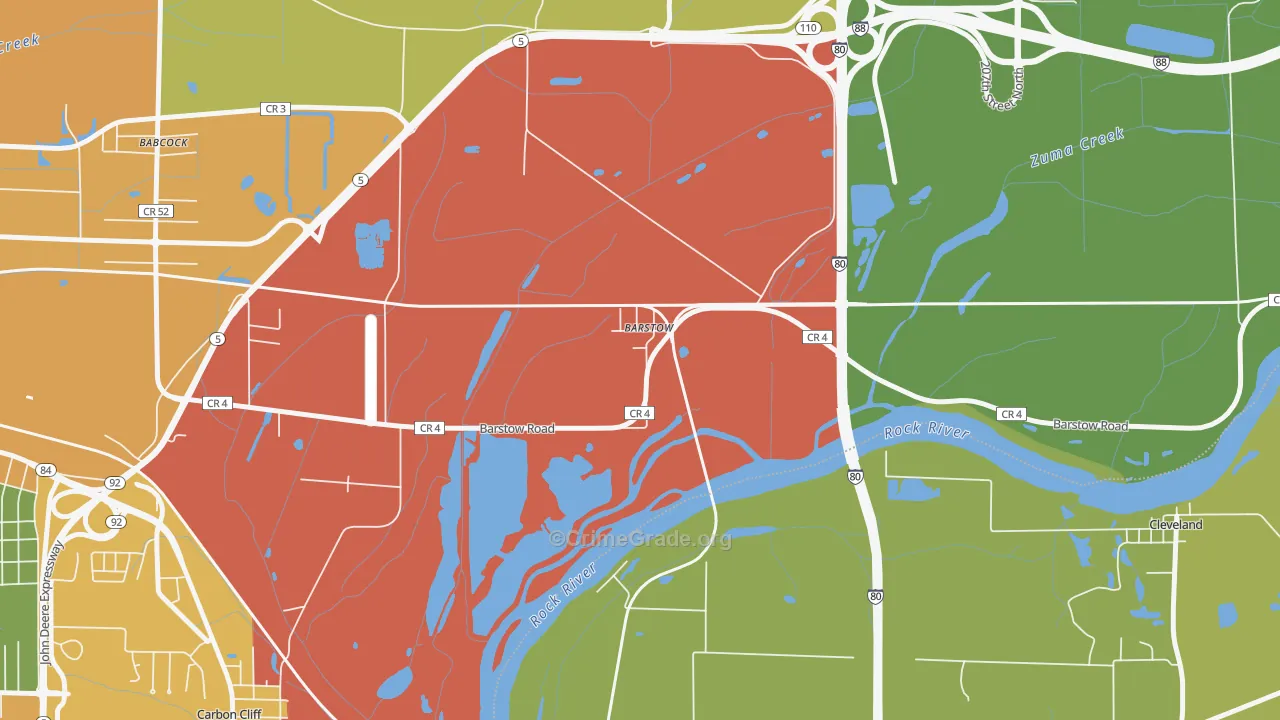 Barstow, IL Map of Assault Rates