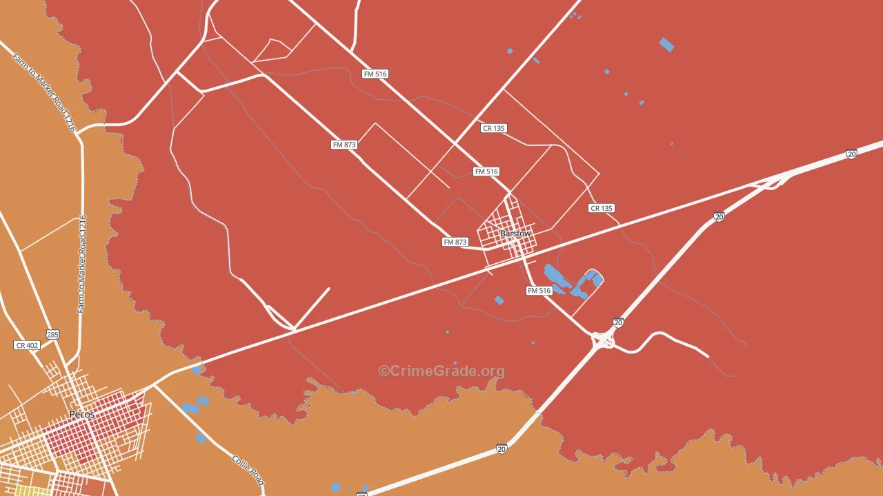Barstow, TX Map of Assault Rates