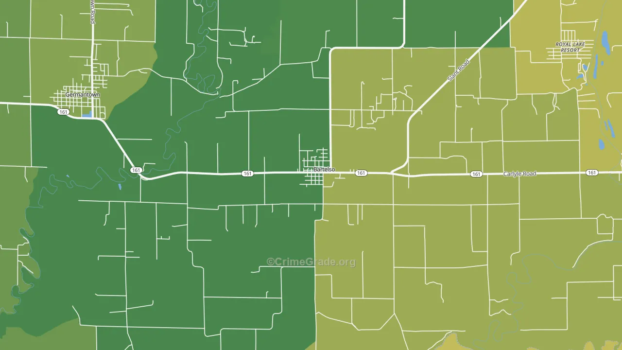 Bartelso, IL Map of Assault Rates