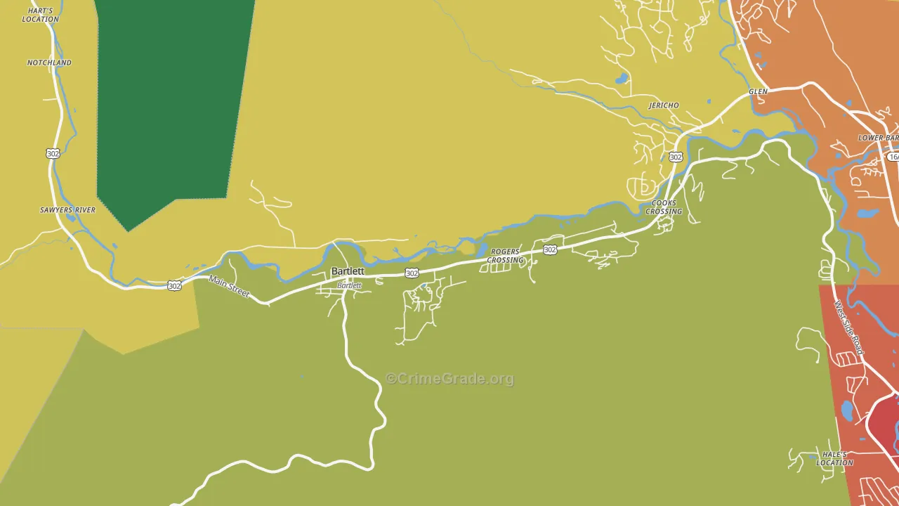 Bartlett, NH Map of Assault Rates