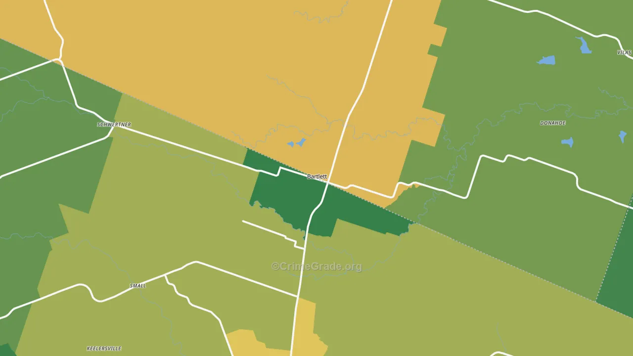 Bartlett, TX Map of Assault Rates