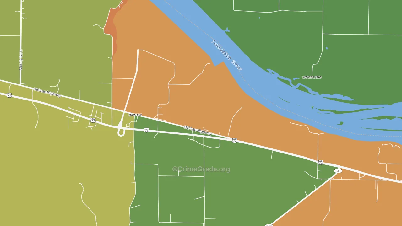 Barton, AL Map of Assault Rates