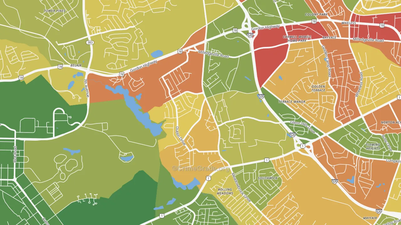 Barton Chapel, Augusta, GA Map of Assault Rates