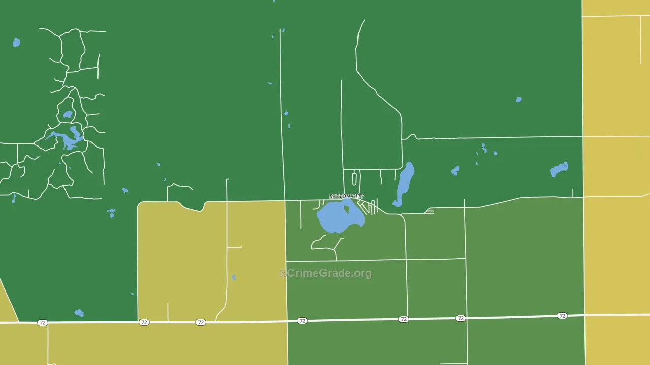 Barton City, MI Map of Assault Rates