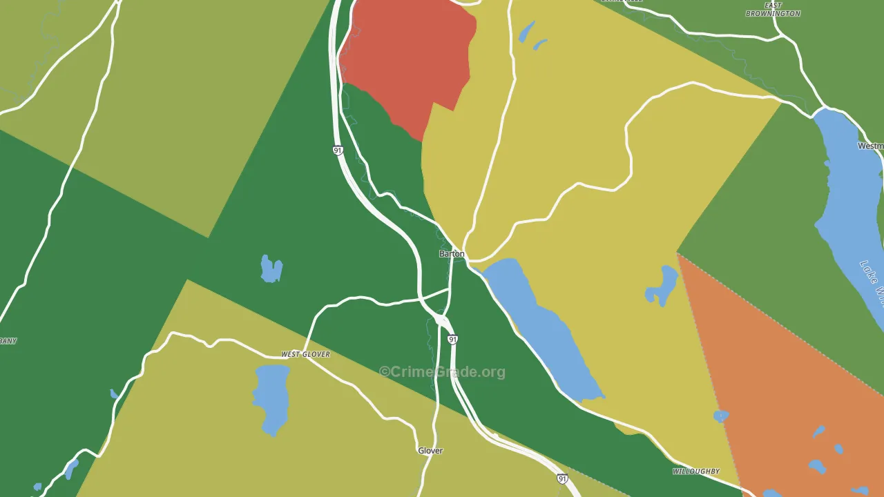 Barton, VT Map of Assault Rates