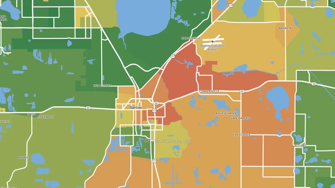 Bartow, FL Map of Assault Rates