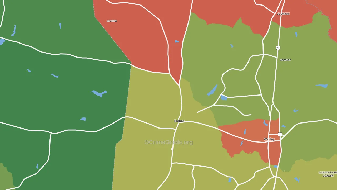 Bartow, GA Map of Assault Rates