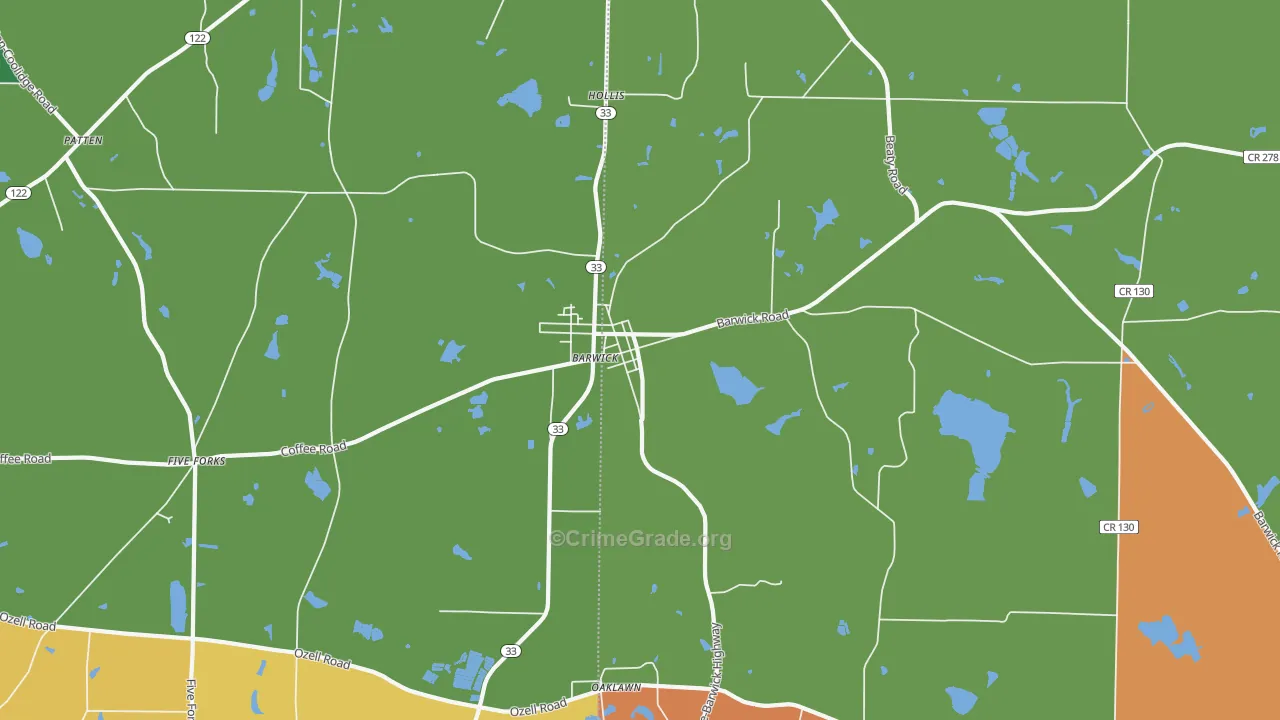 Barwick, GA Map of Assault Rates