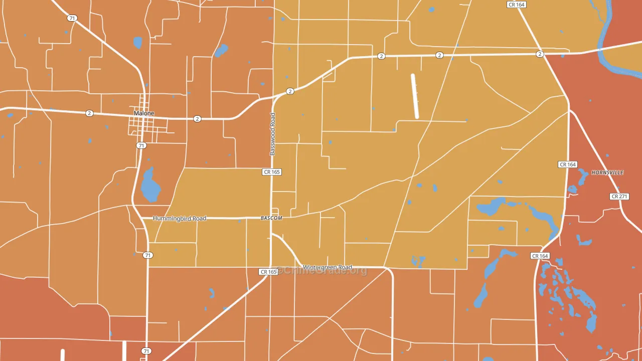 Bascom, FL Map of Assault Rates