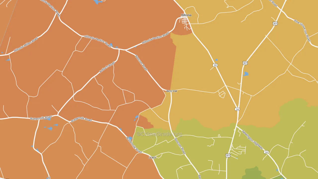 Bascom, GA Map of Assault Rates