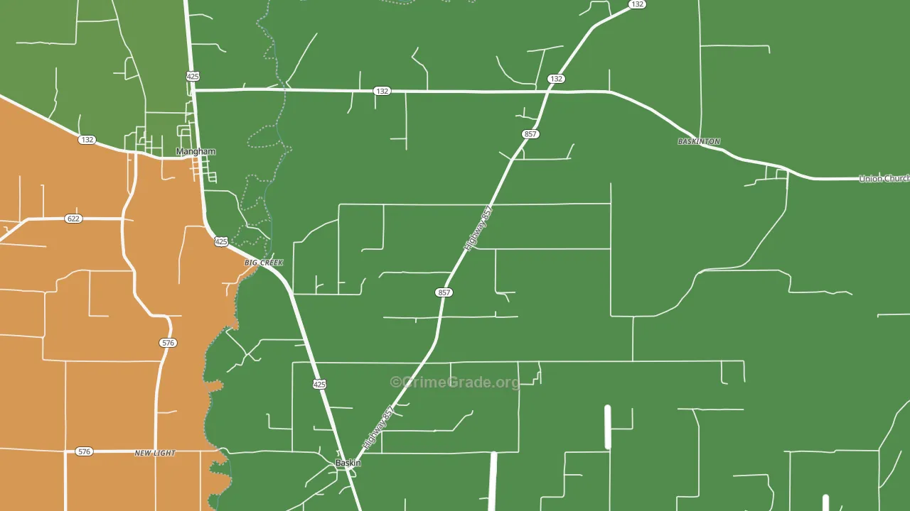 Baskin, LA Map of Assault Rates