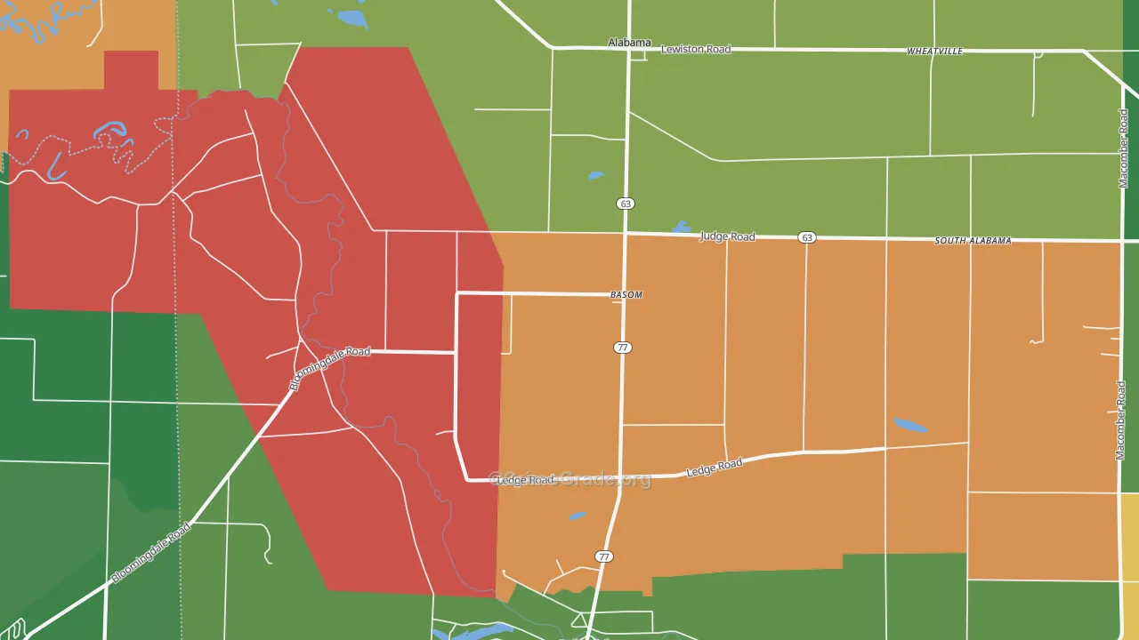 Basom, NY Map of Assault Rates