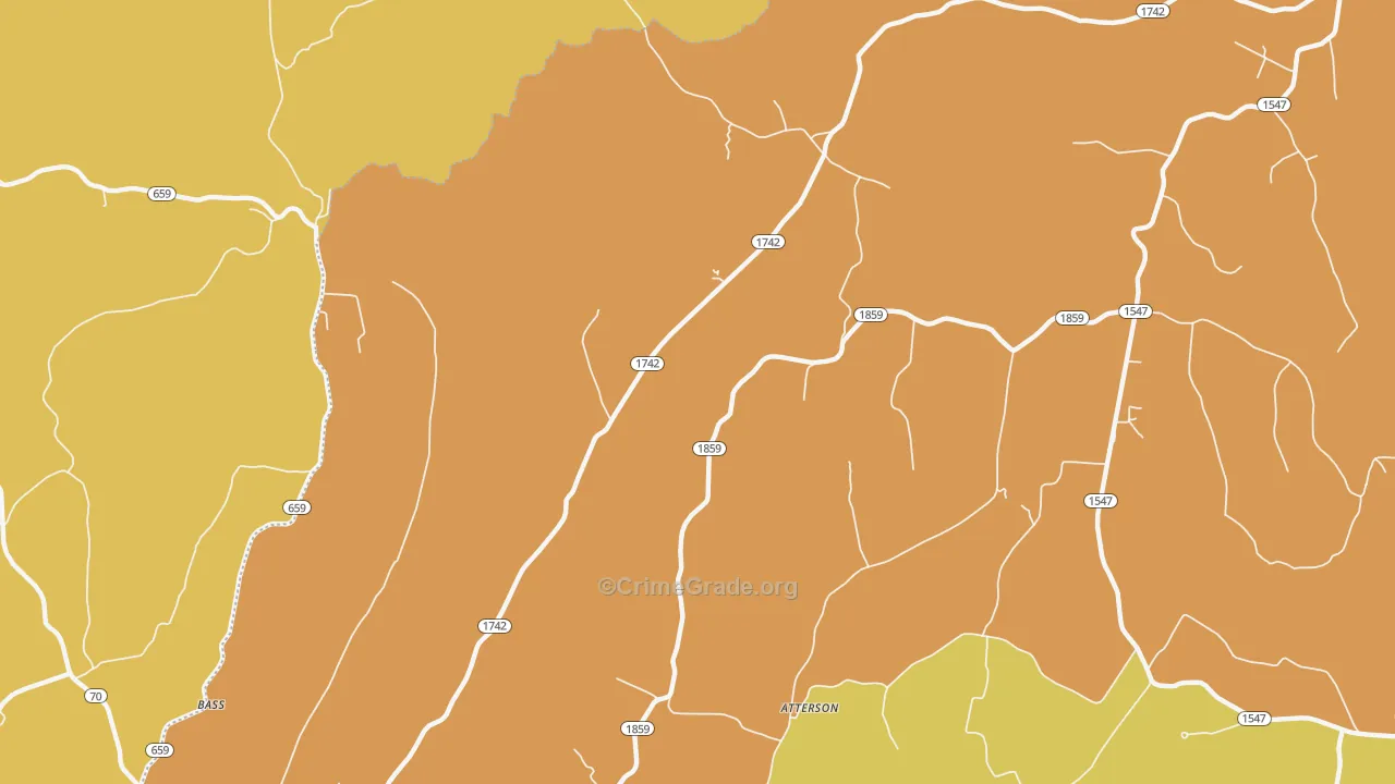 Bass, KY Map of Assault Rates