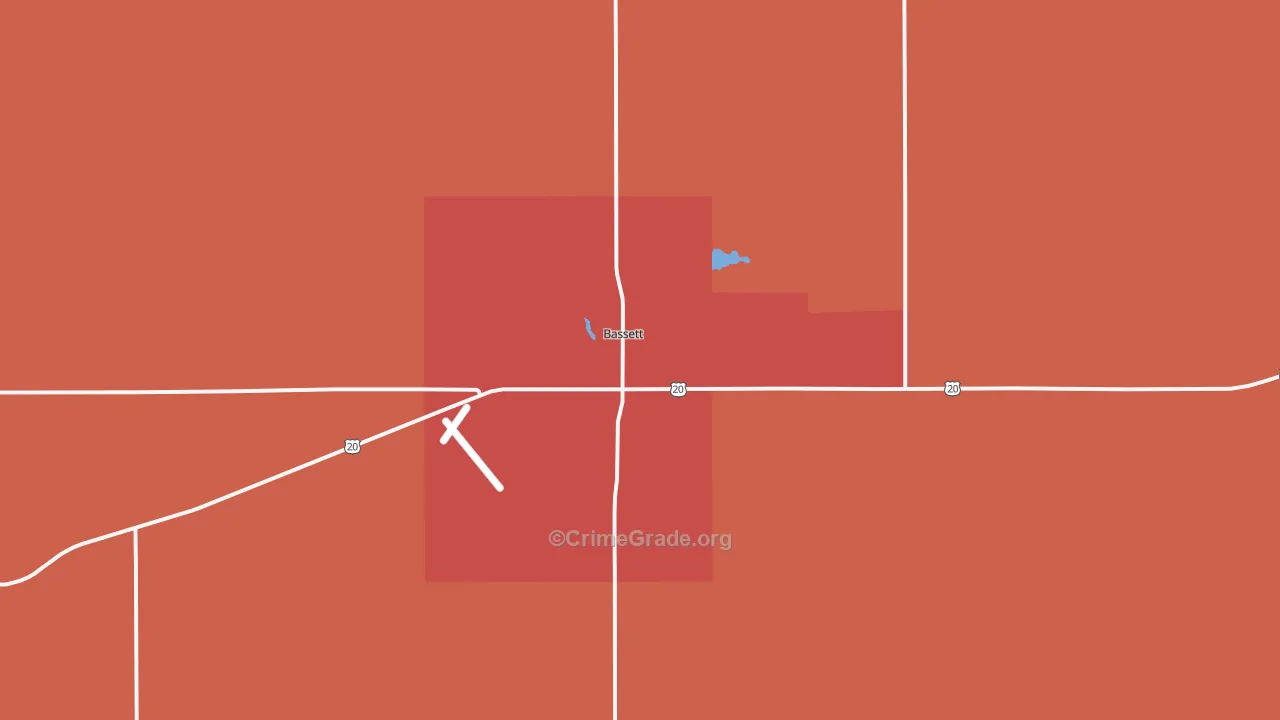Bassett, NE Map of Assault Rates