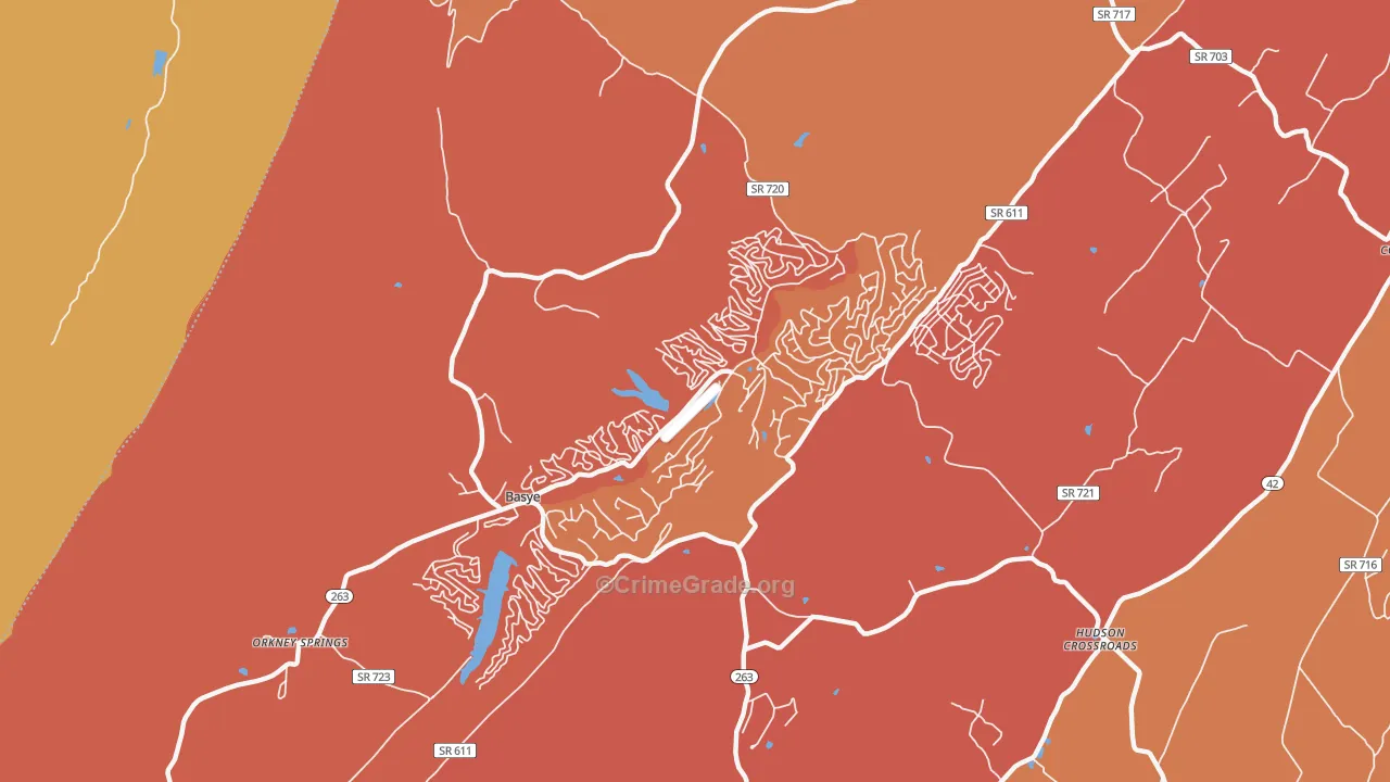 Basye, VA Map of Assault Rates