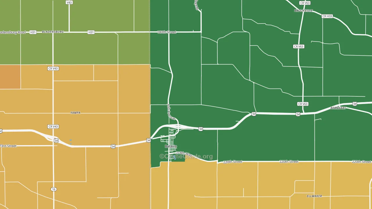 Batavia, IA Map of Assault Rates
