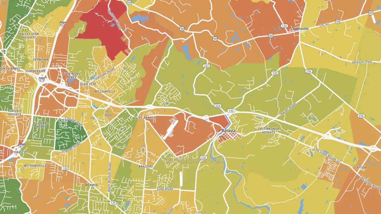 Batavia, OH Map of Assault Rates