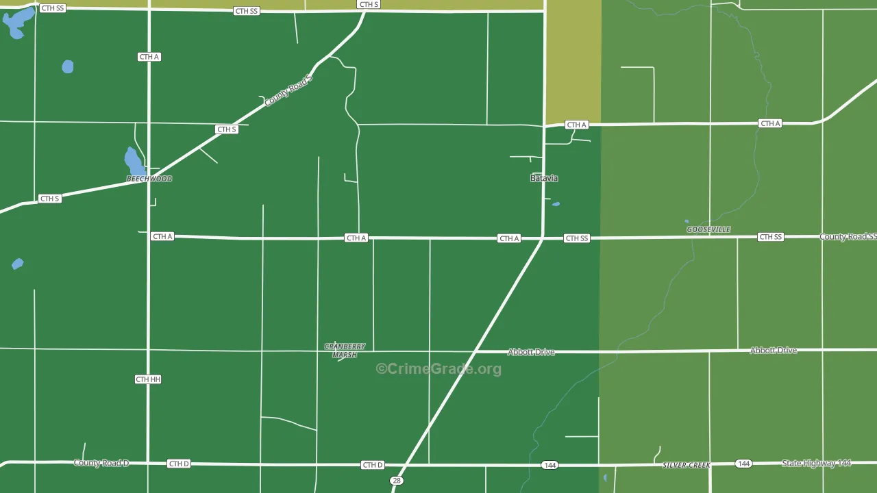 Batavia, WI Map of Assault Rates