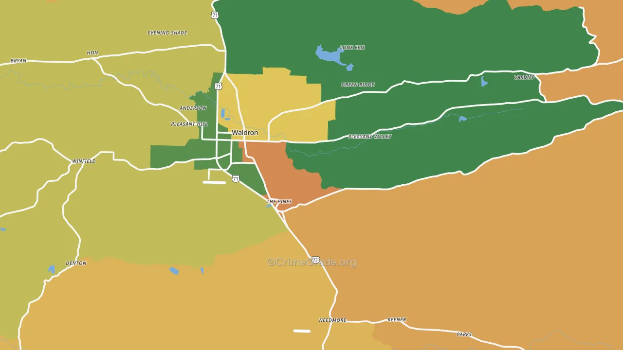 Bates, AR Map of Assault Rates