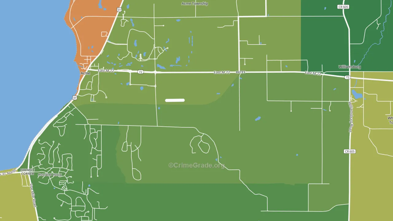 Bates, MI Map of Assault Rates