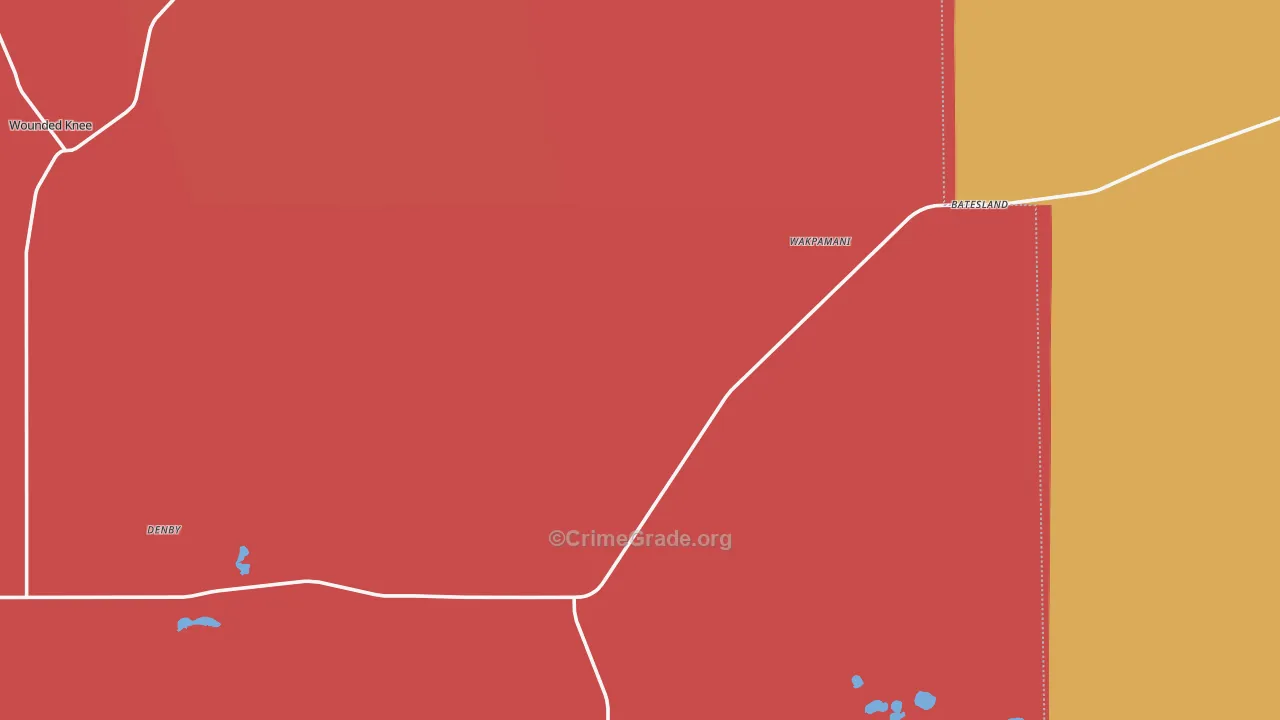 Batesland, SD Map of Assault Rates
