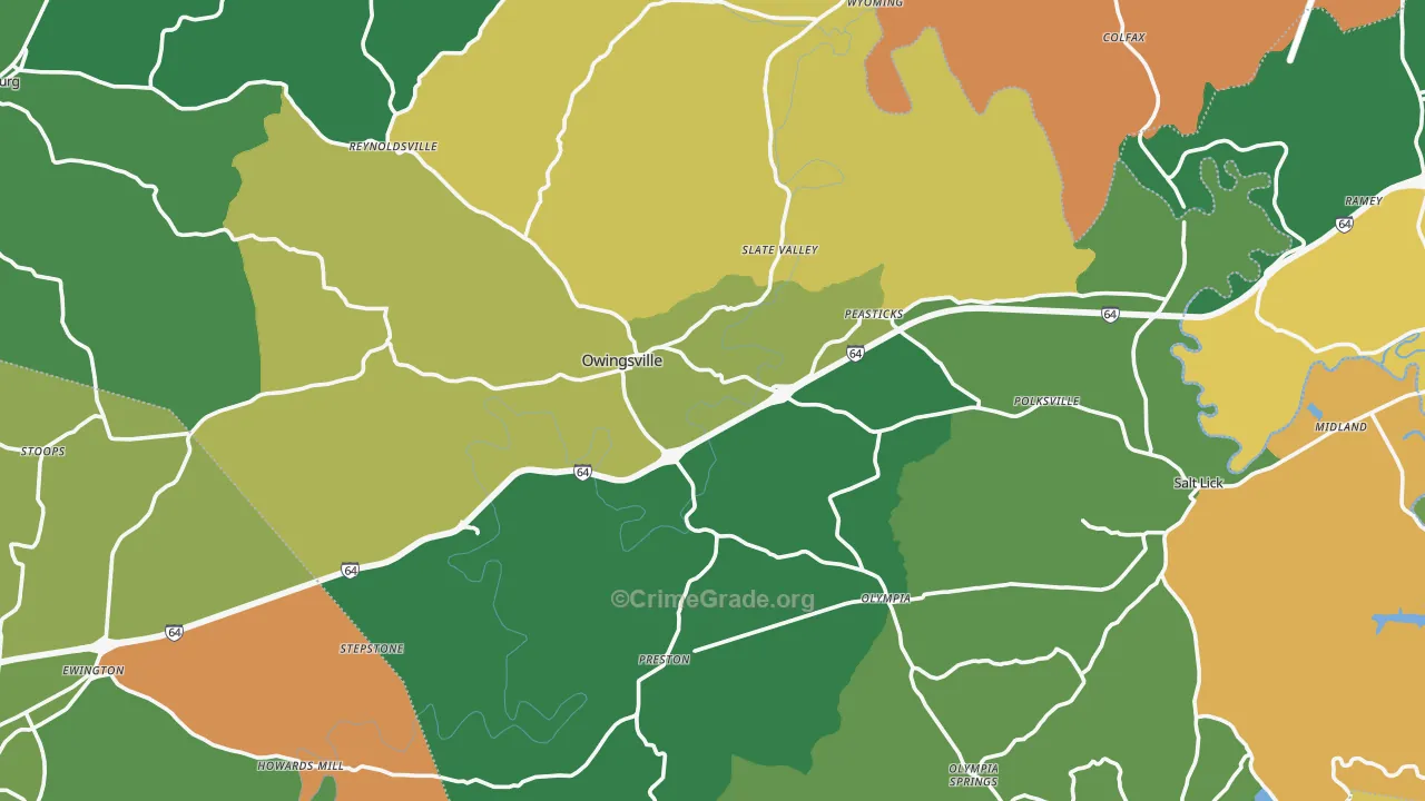 Bath County, KY Map of Assault Rates