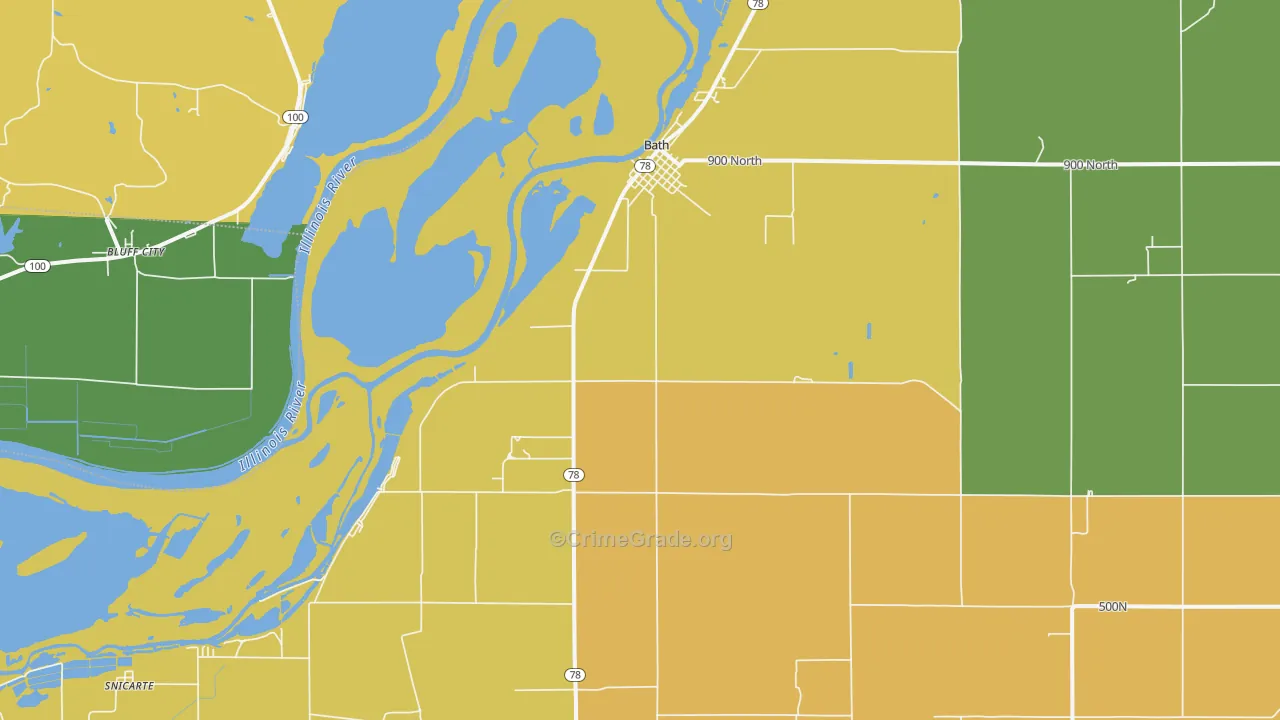 Bath, IL Map of Assault Rates