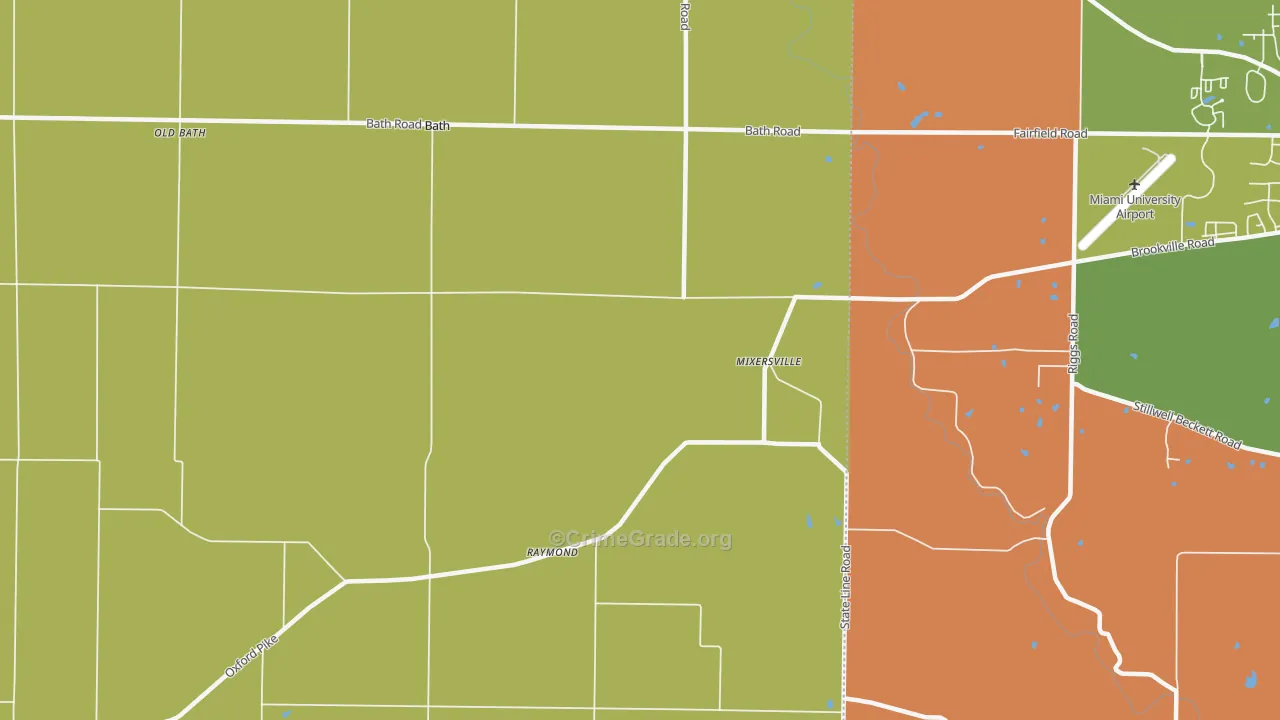 Bath, IN Map of Assault Rates