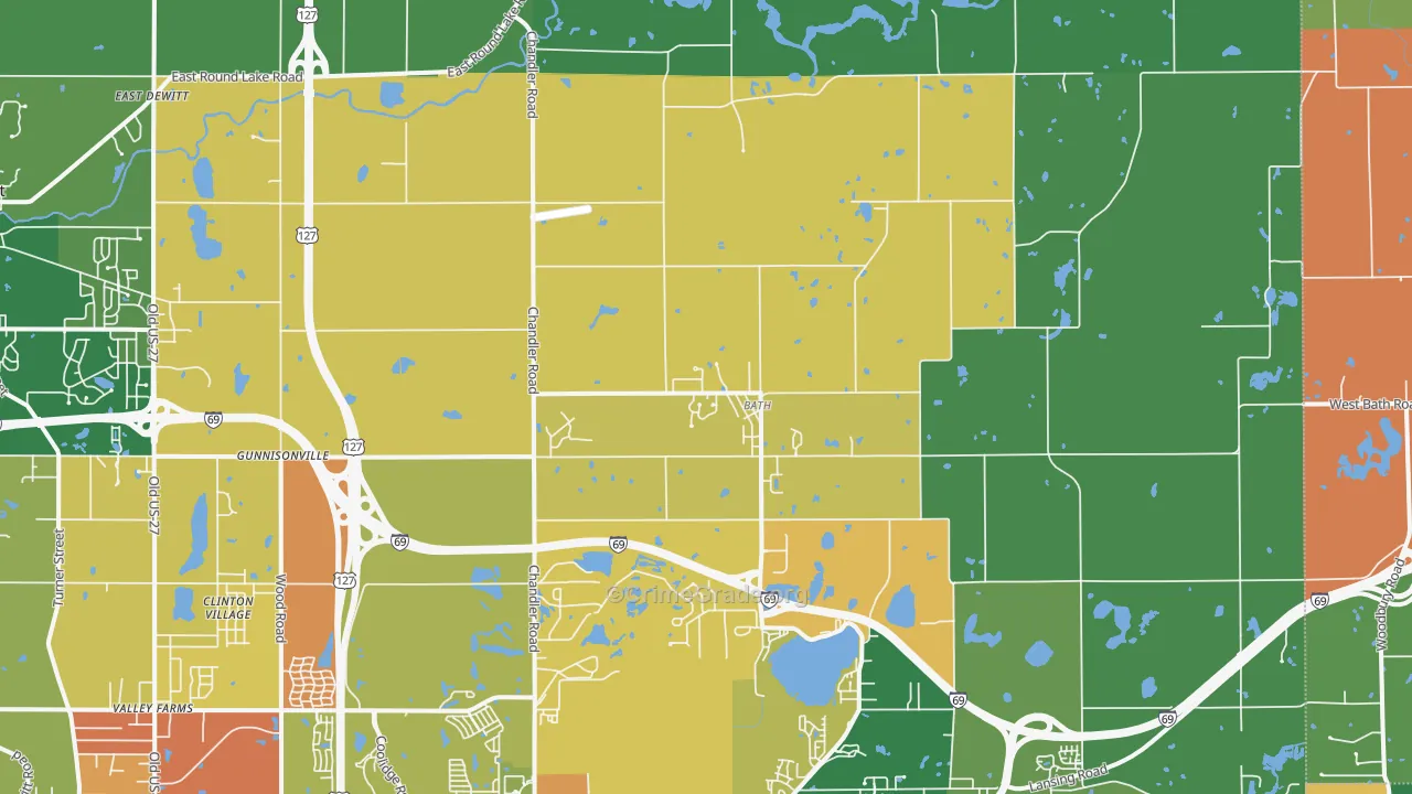 Bath, MI Map of Assault Rates