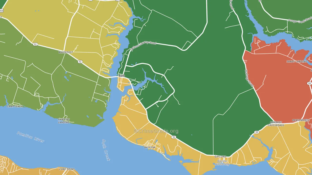 Bath, NC Map of Assault Rates