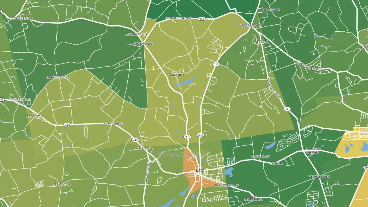Bath, PA Map of Assault Rates