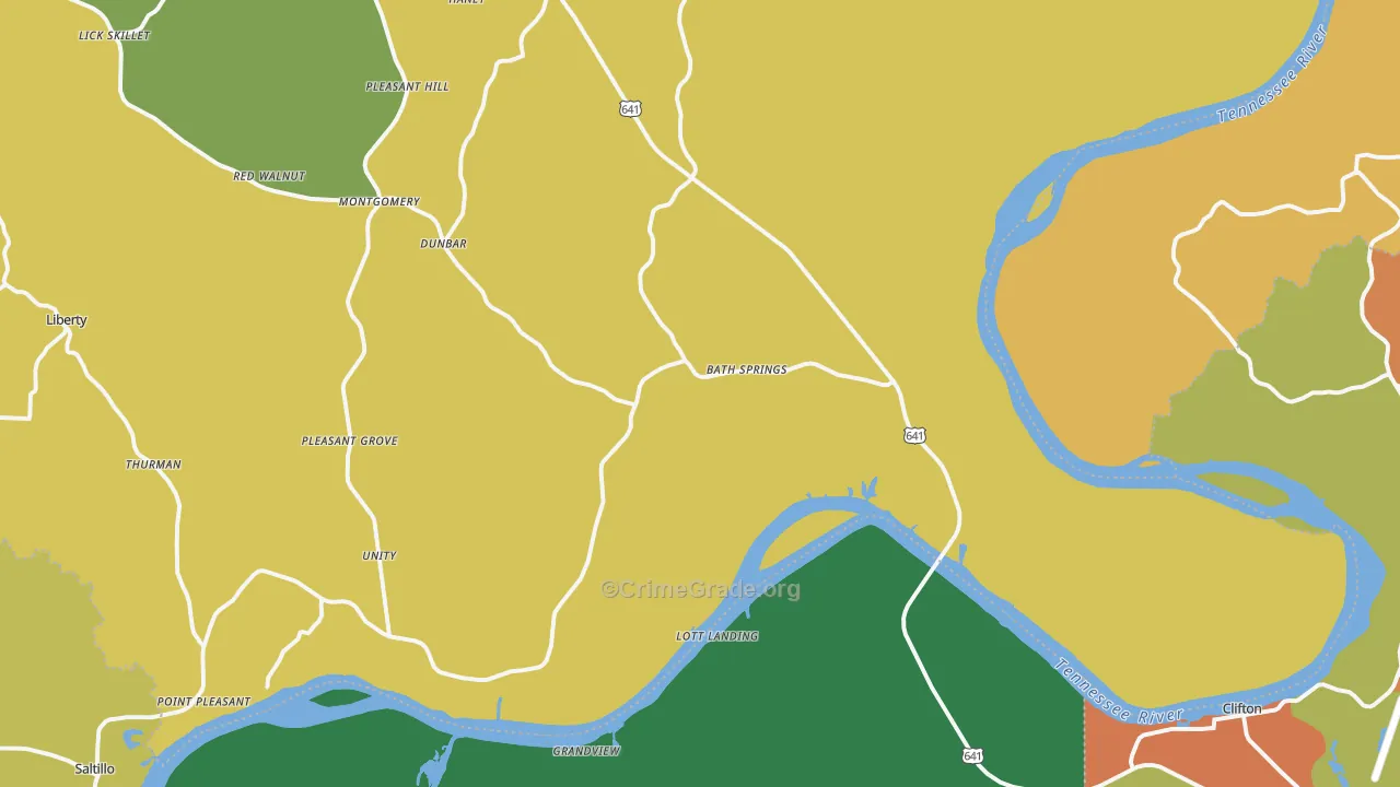 Bath Springs, TN Map of Assault Rates