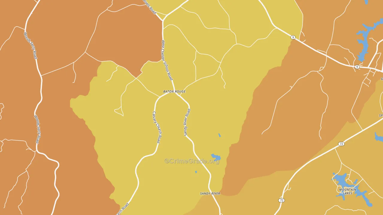 Baton Rouge, SC Map of Assault Rates