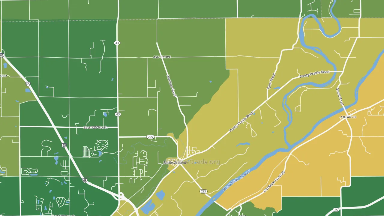 Battle Ground, IN Map of Assault Rates
