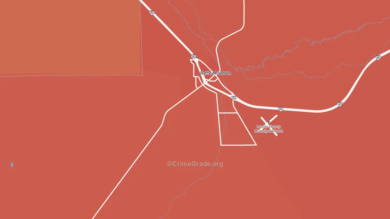 Battle Mountain, NV Map of Assault Rates