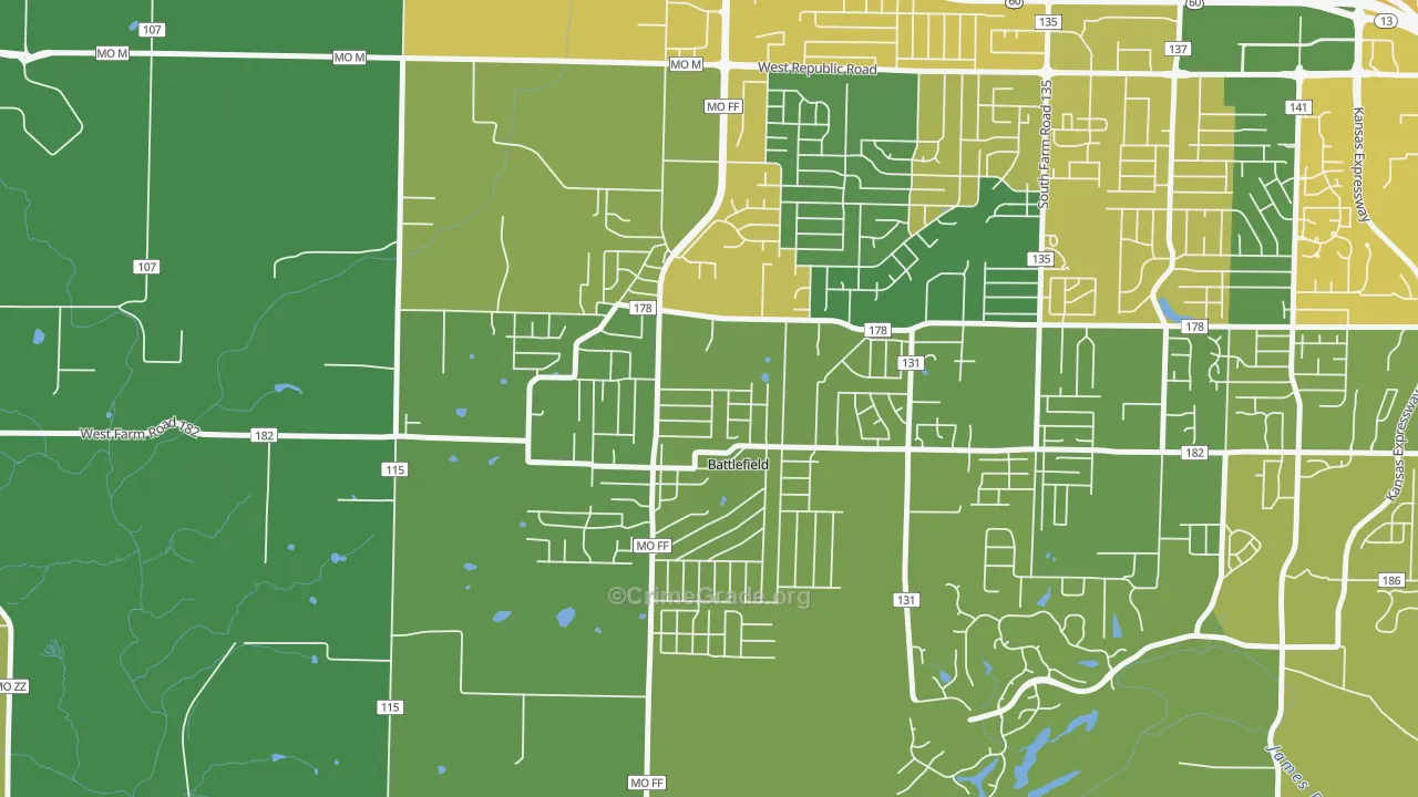 Battlefield, MO Map of Assault Rates