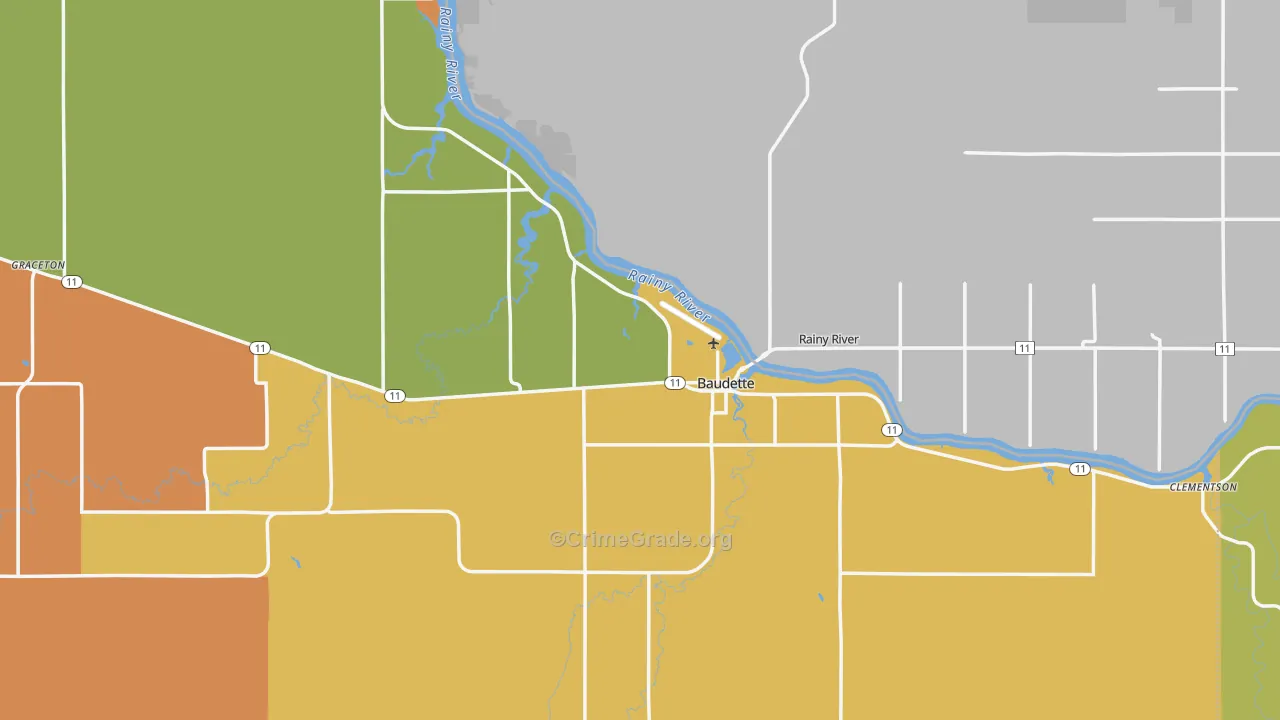 Baudette, MN Map of Assault Rates