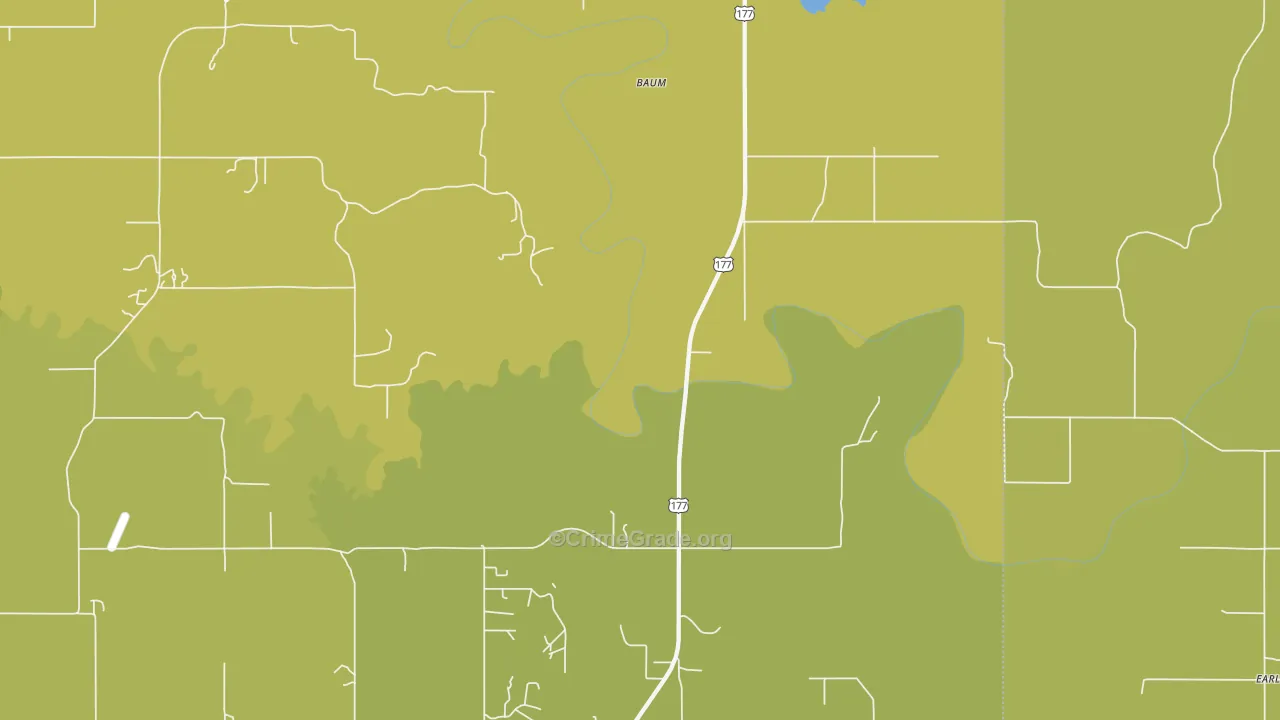 Baum, OK Map of Assault Rates