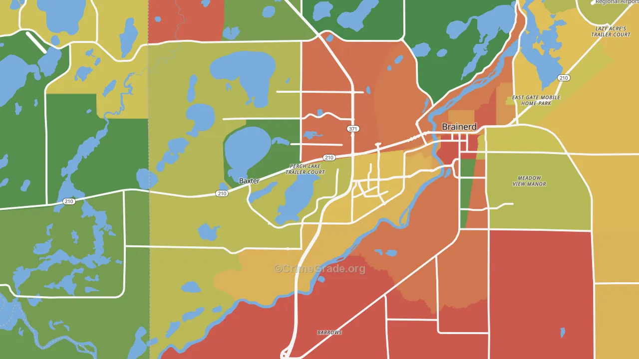 Baxter, MN Map of Assault Rates
