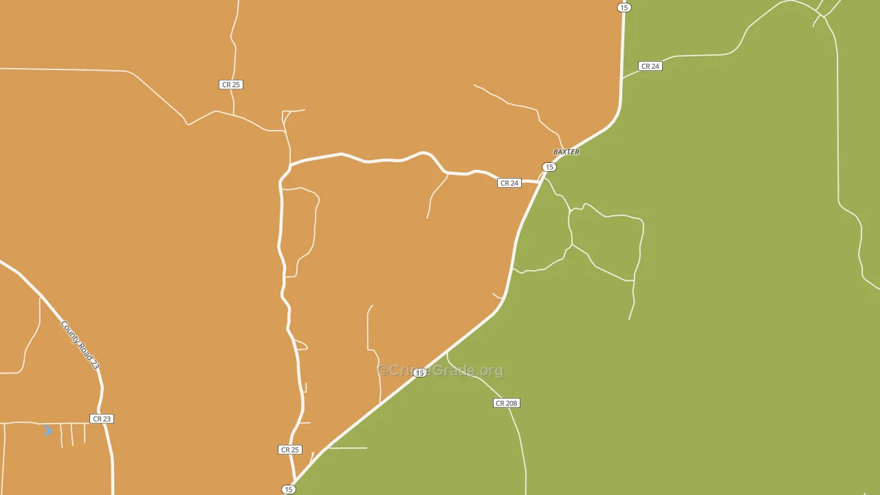 Baxter, MS Map of Assault Rates