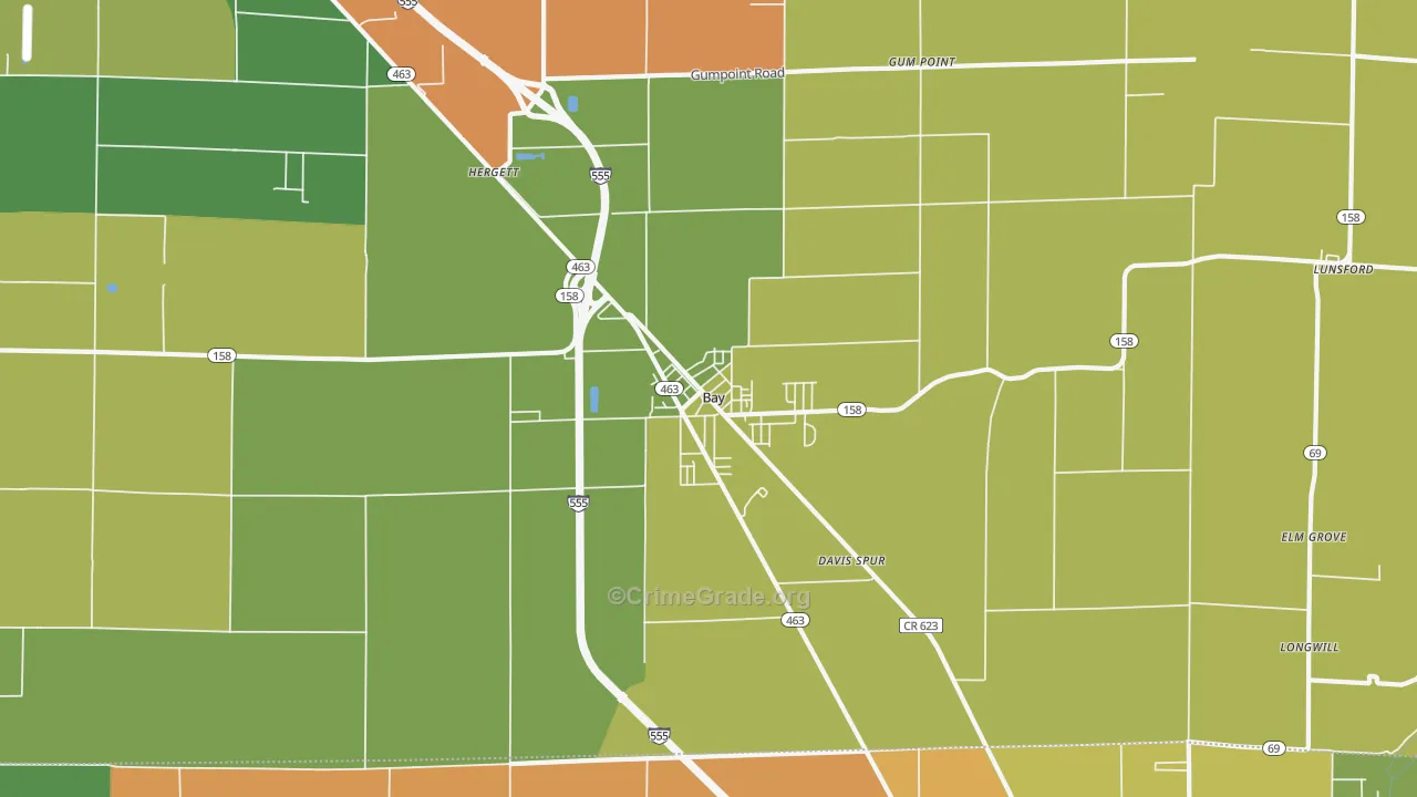 Bay, AR Map of Assault Rates
