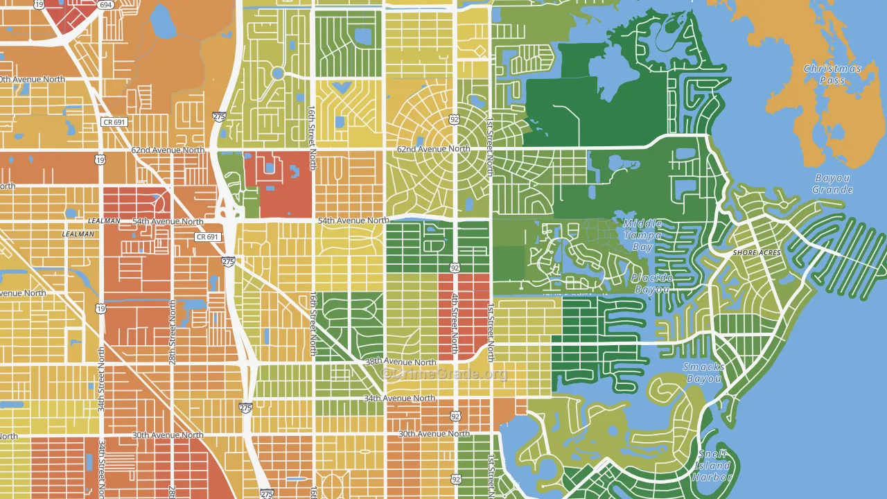 Bay Breeze Cove, St. Petersburg, FL Map of Assault Rates